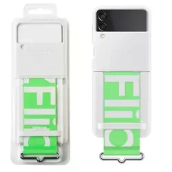 Samsung Silicone Cover with Strap for Galaxy Z Flip3 5G - white