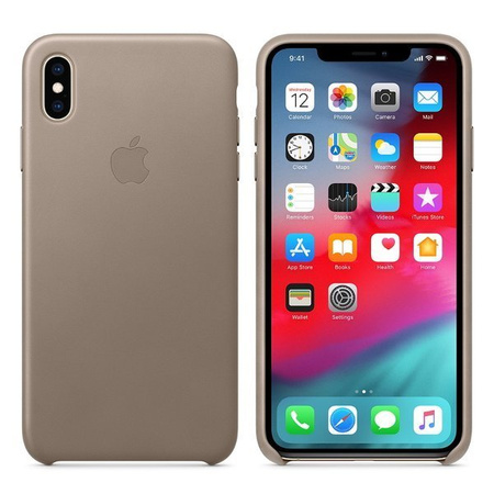 Apple iPhone XS Max Leather Case - Light Beige (Taupe)