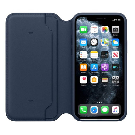 Apple iPhone 11 Pro Leather Folio Case - Navy Blue (Deep Sea Blue)