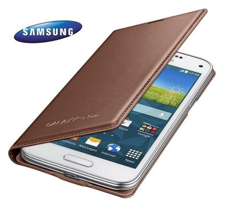 Etui na telefon Samsung Galaxy S5 mini Flip Cover - brązowe