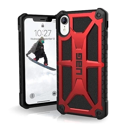 Case for Apple iPhone XR UAG Monarch Carbon - Black and Red (Crimson)