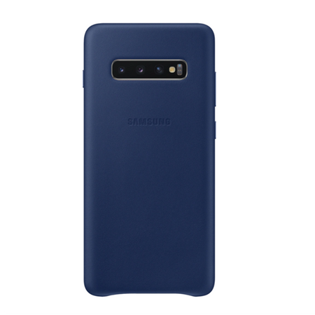 Samsung Galaxy S10 Plus Leather Cover phone case - navy blue (Blue Arctic)