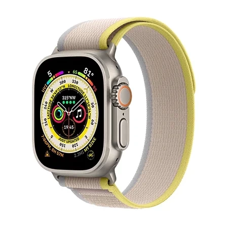 Pasek Apple Watch 42/ 44/ 45/ 49 Ultra/ Ultra 2 Trail Loop S/M - żółto-beżowy