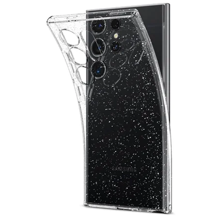 Silicone phone case for Samsung Galaxy S24 Ultra Spigen Liquid Crystal Glitter - transparent with glitter