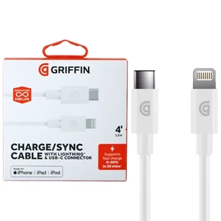 Griffin USB-C to Lightning cable 1.2 m - white