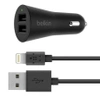 Belkin dual port car charger with Lightning cable for iPhone/ iPad - 24W