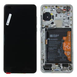 Huawei P40 LCD display with bezel and battery - silver