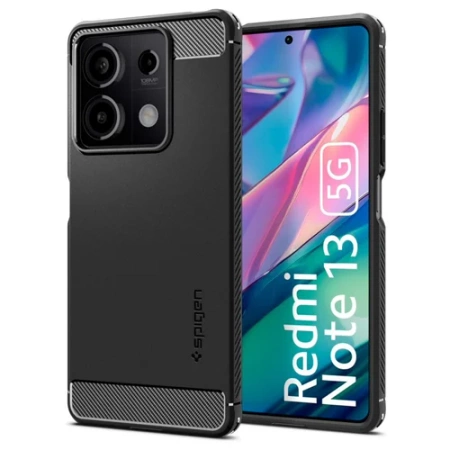 Etui na telefon Xiaomi Redmi Note 13 5G Spigen Rugged Armor - czarne (Matte Black)