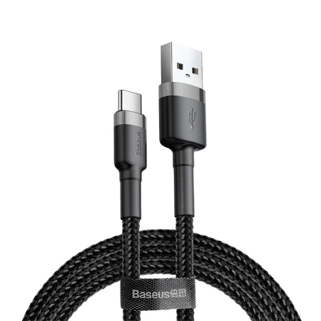 USB-A to USB-C Baseus Cafule 3A cable - black-gray 1 m 