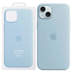 Silikonowe etui Apple iPhone 15 Plus Silicone Case MagSafe - niebieskie (Light Blue)