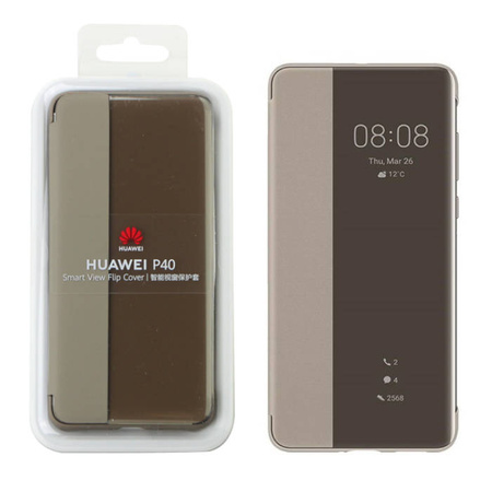 Huawei P40 Smart View Flip Cover case 51993705 - khaki 