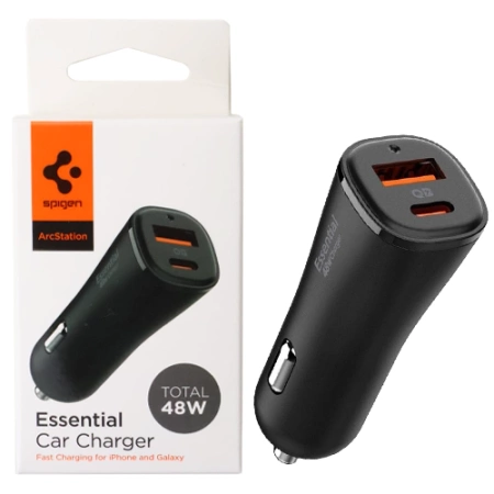 Ładowarka samochodowa Spigen Essential EV484 48W - czarna