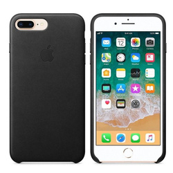 Etui skórzane do Apple iPhone 7 Plus/ 8 Plus Leather Case - czarne [OUTLET]