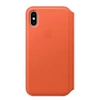 Apple iPhone XS Leather Folio Case - Orange (Sunset)