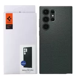 Silikonowe etui Spigen Liquid Air do do Samsung Galaxy S23 Ultra - zielone (Abyss Green)