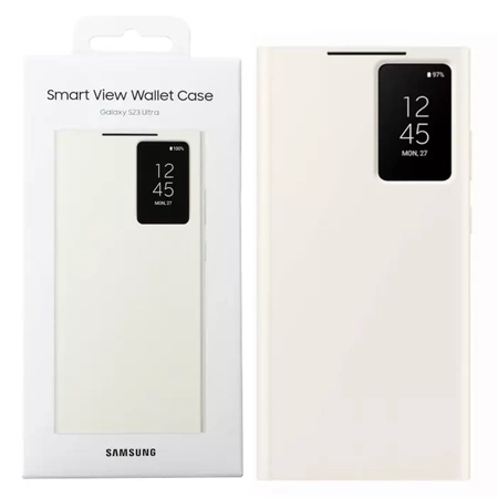 Samsung Smart View Wallet Case for Galaxy S23 Ultra - cream-colored