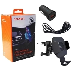 Car mount with inductive charger for Apple iPhone and Samsung Galaxy Cygnett Race 10W - black