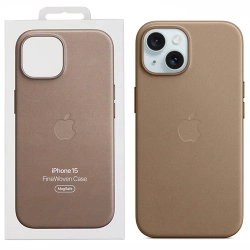 Apple iPhone 15 FineWoven Case MagSafe - Brown (Taupe)