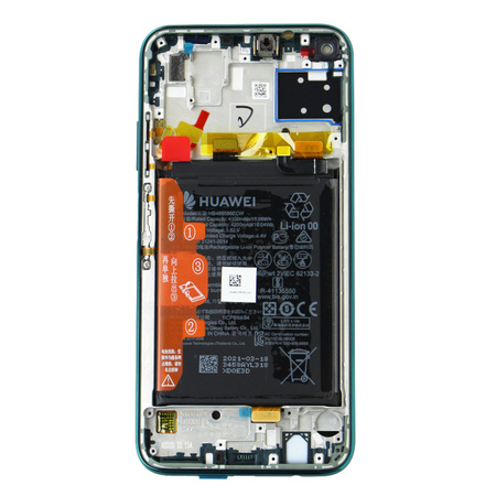 Huawei P40 Lite wyświetlacz LCD z ramką i baterią - zielony