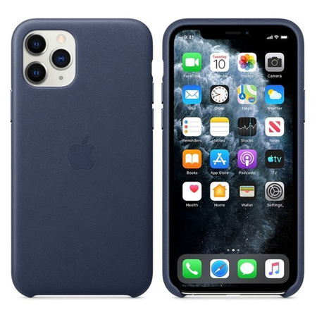 Apple iPhone 11 Pro etui skórzane Leather Case MWYG2ZM/A - granatowe (Midnight Blue)