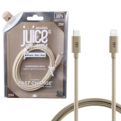 USB-C to Lightning Juice XL Braided Charger cable 2 m - gold
