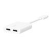 Belkin RockStar USB-C to USB-C Audio + Charge Adapter - white