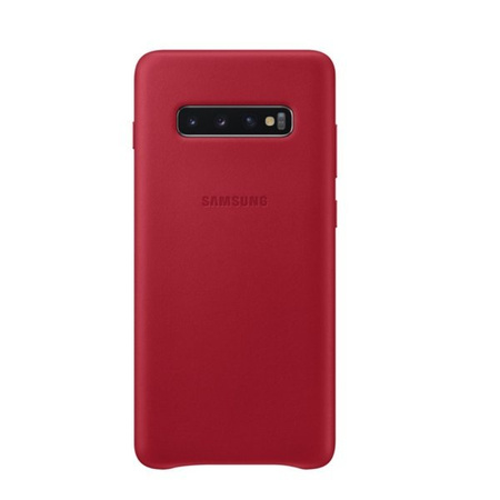 Samsung Galaxy S10 Plus Leather Cover phone case - red