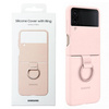 Samsung Galaxy Z Flip4 Silicone Phone Case with Ring - pink