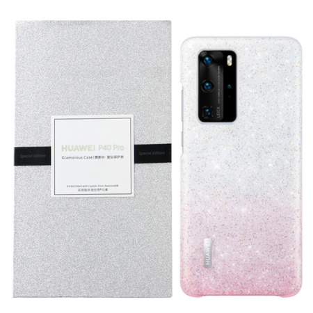 Huawei P40 Pro silicone case Glamorous Case 51993819 - transparent with crystals (Pearl Pink)