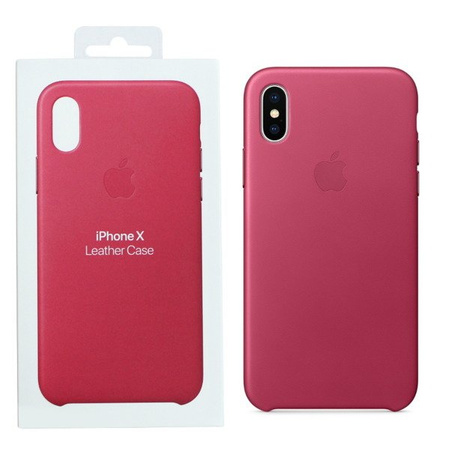 Apple iPhone X Leather Case - dark pink (Pink Fuchsia)