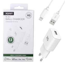 Xqisit Wall Charger 12 Watt Wall Charger with Lightning cable - white