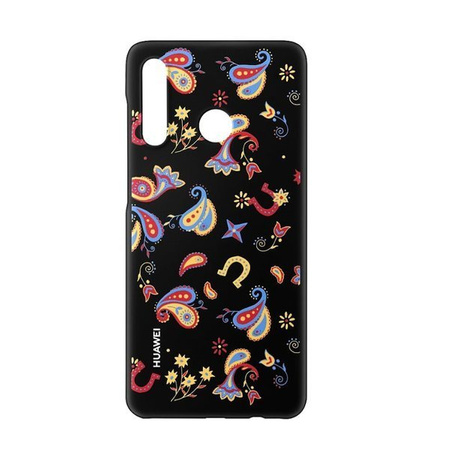 Huawei P30 Lite plastic PC Case 51993073 - black with floral pattern