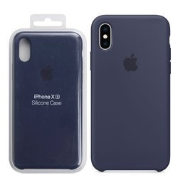 Apple iPhone XS Silicone Case - Navy Blue (Midnight Blue) [OUTLET]