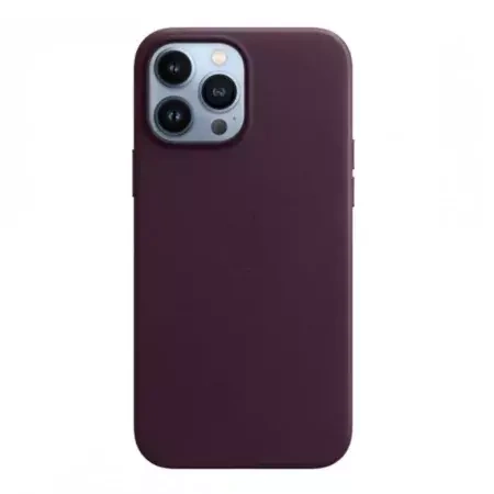 Apple Leather Case MagSafe for iPhone 13 Pro Max - Purple (Dark Cherry)