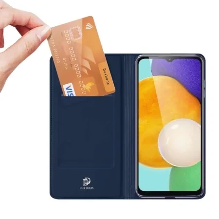 Etui z klapką na Samsung A13 5G DuxDucis SkinPro - granatowe