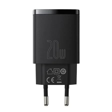 USB-A + USB-C Baseus Compact Quick Charger 20W - black