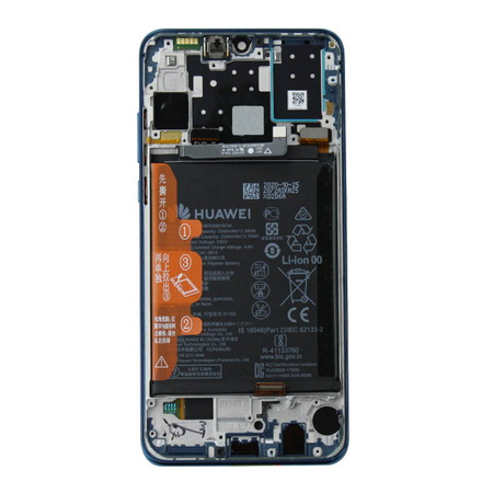 Huawei P30 Lite New Edition wyświetlacz LCD z ramką i baterią - niebieski