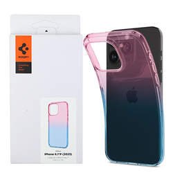 Etui silikonowe na Apple iPhone 15 Pro Spigen Liquid Crystal - różowo-niebieskie (Gradation Pink)