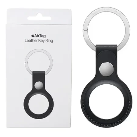 Apple AirTag Leather Key Ring - Black (Midnight)