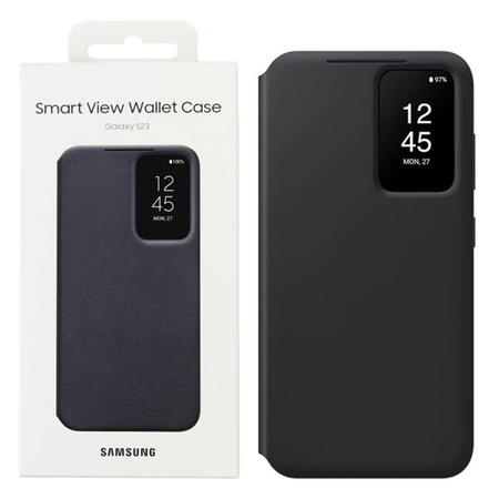 Samsung Galaxy S23 Smart View Wallet Phone Case - black