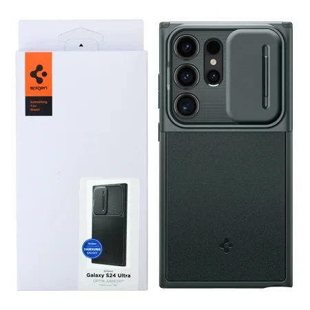 Samsung Galaxy S24 Ultra Spigen Optik Armor phone case - green (Abyss Green)