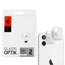 Szkło hartowane na aparat Spigen Glas.TR Optik do Apple iPhone 12 mini - białe 2szt