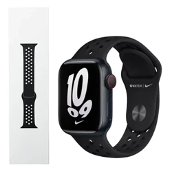 Pasek Apple Watch 38/ 40/ 41/ SE/ SE 2 Nike Sport Band S/M M/L - czarny (Black/ Black)