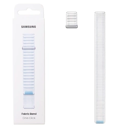 Strap for Samsung Galaxy Watch 4/ 4 Classic/ 5/ 5 Pro/ 6/ 6 Classic/ 7 Fabric Band One Click 20 mm M/L - white and blue