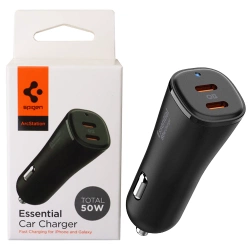 Spigen Essential EV502 50W car charger - black