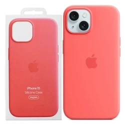 Apple iPhone 15 Silicone Case MagSafe - Pink (Guava)