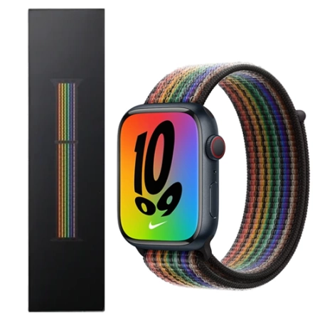 Pasek Apple Watch 42/ 44/ 45/ 49 Ultra/ Ultra 2 Nike Sport Loop - tęczowy (Pride Edition)