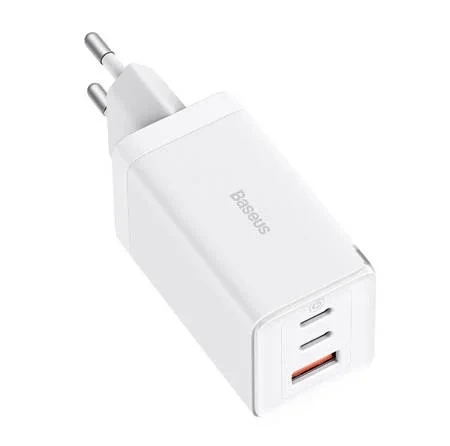 USB-A + 2x USB-C Baseus GaN5 Pro Fast Charger 65W - white