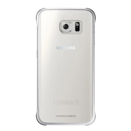 Etui na telefon Samsung Galaxy S6 edge Clear Cover - transparentne ze srebrną ramką