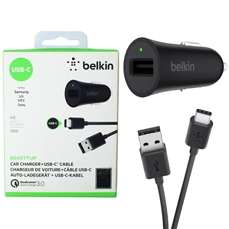 Belkin Boost Up Quick Charge 3.0 car charger + USB-C cable - 18W